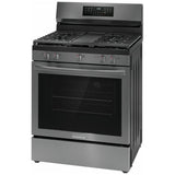 Frigidaire Gallery GCRG3060BD Gas Range, 5.1 cu. ft. Capacity, 30 inch Exterior Width, Self Clean, Convection, 5 Burners, Storage Drawer, Yes, 18,000 BTU Highest Burner, Black Stainless Steel colour