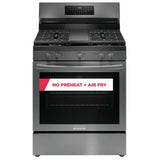 Frigidaire Gallery GCRG3060BD Gas Range, 5.1 cu. ft. Capacity, 30 inch Exterior Width, Self Clean, Convection, 5 Burners, Storage Drawer, Yes, 18,000 BTU Highest Burner, Black Stainless Steel colour