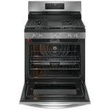 Frigidaire Gallery GCRG3060BD Gas Range, 5.1 cu. ft. Capacity, 30 inch Exterior Width, Self Clean, Convection, 5 Burners, Storage Drawer, Yes, 18,000 BTU Highest Burner, Black Stainless Steel colour