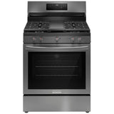 Frigidaire Gallery GCRG3060BD Gas Range, 5.1 cu. ft. Capacity, 30 inch Exterior Width, Self Clean, Convection, 5 Burners, Storage Drawer, Yes, 18,000 BTU Highest Burner, Black Stainless Steel colour