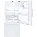 GE GDE21DGKWW Bottom Freezer Refrigerator (back view)