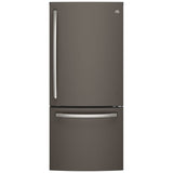 GE GDE21DMKES Bottom Freezer Refrigerator, 30 inch Width, ENERGY STAR Certified, 20.9 cu. ft. Capacity, Slate colour