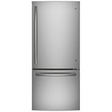 GE GDE21DMKES Bottom Freezer Refrigerator, 30 inch Width, ENERGY STAR Certified, 20.9 cu. ft. Capacity, Slate colour