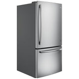 GE GDE21DYRKFS Bottom Freezer Refrigerator, 30 inch Width, Optional Ice Maker (Special Order), ENERGY STAR Certified, 21 cu. ft. Capacity, Stainless Steel colour