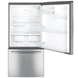GE GDE25EYKFS Bottom Freezer Refrigerator, 33 inch Width, Ice Dispenser (Freezer Located), ENERGY STAR Certified, 24.8 cu. ft. Capacity, Fingerprint Resistant Stainless Steel colour