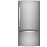 GE GDE25EYKFS Bottom Freezer Refrigerator, 33 inch Width, Ice Dispenser (Freezer Located), ENERGY STAR Certified, 24.8 cu. ft. Capacity, Fingerprint Resistant Stainless Steel colour