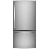 GE GDE25EYKFS Bottom Freezer Refrigerator, 33 inch Width, Ice Dispenser (Freezer Located), ENERGY STAR Certified, 24.8 cu. ft. Capacity, Fingerprint Resistant Stainless Steel colour