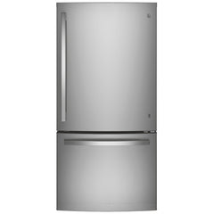 GE GDE25EYKFS Bottom Freezer Refrigerator, 33 inch Width, Ice Dispenser (Freezer Located), ENERGY STAR Certified, 24.8 cu. ft. Capacity, Fingerprint Resistant Stainless Steel colour