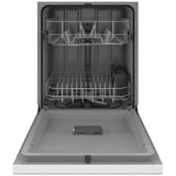 GE GDF510PGRWW Dishwasher, 24 inch Exterior Width, 59 dB Decibel Level, Full Console, Plastic Interior, 4 Wash Cycles, 14 Capacity (Place Settings), Hard Food Disposal, 2 Loading Racks, White colour