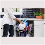 GE GDF510PGRWW Dishwasher, 24 inch Exterior Width, 59 dB Decibel Level, Full Console, Plastic Interior, 4 Wash Cycles, 14 Capacity (Place Settings), Hard Food Disposal, 2 Loading Racks, White colour