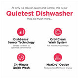 Frigidaire Gallery GDPH4525AF Dishwasher, 24 inch Exterior Width, 42 dB Decibel Level, Fully Integrated, Plastic Interior, 8 Wash Cycles, 14 Capacity (Place Settings), Hard Food Disposal, 2 Loading Racks, Stainless Steel colour