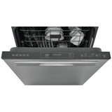 Frigidaire Gallery GDPP4515AF Dishwasher, 24 inch Exterior Width, 52 dB Decibel Level, Fully Integrated, Plastic Interior, 5 Wash Cycles, 14 Capacity (Place Settings), Hard Food Disposal, 2 Loading Racks, Stainless Steel colour