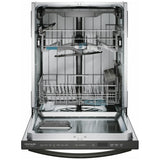 Frigidaire Gallery GDSH4715AD Dishwasher, 24 inch Exterior Width, 47 dB Decibel Level, Fully Integrated, Stainless Interior, 7 Wash Cycles, 14 Capacity (Place Settings), Hard Food Disposal, 3 Loading Racks, Black Stainless Steel colour