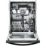 Frigidaire Gallery GDSH4715AD Dishwasher, 24 inch Exterior Width, 47 dB Decibel Level, Fully Integrated, Stainless Interior, 7 Wash Cycles, 14 Capacity (Place Settings), Hard Food Disposal, 3 Loading Racks, Black Stainless Steel colour