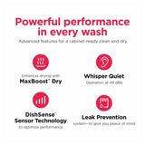 Frigidaire Gallery GDSH4735AF Dishwasher, 24 inch Exterior Width, 45 dB Decibel Level, Fully Integrated, Stainless Interior, 7 Wash Cycles, 14 Capacity (Place Settings), Hard Food Disposal, 3 Loading Racks, Stainless Steel colour