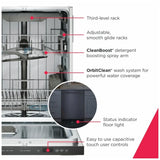 Frigidaire Gallery GDSH4735AF Dishwasher, 24 inch Exterior Width, 45 dB Decibel Level, Fully Integrated, Stainless Interior, 7 Wash Cycles, 14 Capacity (Place Settings), Hard Food Disposal, 3 Loading Racks, Stainless Steel colour