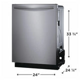 Frigidaire Gallery GDSH4735AF Dishwasher, 24 inch Exterior Width, 45 dB Decibel Level, Fully Integrated, Stainless Interior, 7 Wash Cycles, 14 Capacity (Place Settings), Hard Food Disposal, 3 Loading Racks, Stainless Steel colour