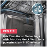 Frigidaire Gallery GDSP4735AF Dishwasher, 24 inch Exterior Width, 45 dB Decibel Level, Fully Integrated, Stainless Interior, 7 Wash Cycles, 14 Capacity (Place Settings), Hard Food Disposal, 3 Loading Racks, Stainless Steel colour