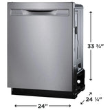 Frigidaire Gallery GDSP4735AF Dishwasher, 24 inch Exterior Width, 45 dB Decibel Level, Fully Integrated, Stainless Interior, 7 Wash Cycles, 14 Capacity (Place Settings), Hard Food Disposal, 3 Loading Racks, Stainless Steel colour