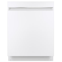 GE GDT225SGLWW Dishwasher, 24 inch Exterior Width, 51 dB Decibel Level, Fully Integrated, Stainless Interior, 3 Wash Cycles, 12 Capacity (Place Settings), Hard Food Disposal, 2 Loading Racks, Wifi Enabled, White colour