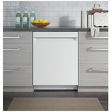 GE GDT225SGLWW Dishwasher, 24 inch Exterior Width, 51 dB Decibel Level, Fully Integrated, Stainless Interior, 3 Wash Cycles, 12 Capacity (Place Settings), Hard Food Disposal, 2 Loading Racks, Wifi Enabled, White colour