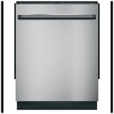 GE GDT225SSLSS Dishwasher, 24 inch Exterior Width, 51 dB Decibel Level, Fully Integrated, Stainless Interior, 3 Wash Cycles, 12 Capacity (Place Settings), Hard Food Disposal, 2 Loading Racks, Wifi Enabled, Stainless Steel colour