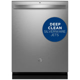 GE GDT670SYVFS Dishwasher, 24 inch Exterior Width, 45 dB Decibel Level, Fully Integrated, Plastic Interior, 5 Wash Cycles, 16 Capacity (Place Settings), 3 Loading Racks, Stainless Steel colour