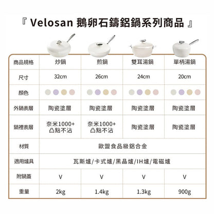 Velosan VE00304-HW Pebble Series Nonstick 10''Fry Pan With Lid