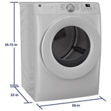 GE GFD35ESMYWW Electric Dryer, 7.8 cu. ft. Dryer Capacity, 8 Dry Cycles, 4 Temperature Settings, Vented, Stackable, Wifi Enabled, White colour
