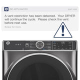 GE GFD55ESMNWW Electric Dryer, 7.8 cu. ft. Dryer Capacity, 10 Dry Cycles, 5 Temperature Settings, Vented, Stackable, Wifi Enabled, White colour