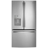 GE GFE26JYMFS French Door Refrigerator, 36 inch Width, 25.6 cu. ft. Capacity, Water Dispenser (Exterior), Ice Dispenser (Thru Door), ENERGY STAR Certified, Stainless Steel colour