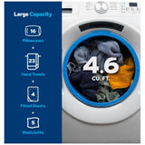GE GFW350SSYWW Front Load Washer, 28 inch Width, 5.3 cu. ft. Washer Capacity, 1,300 RPM Washer Spin Speed, 8 Wash Cycles, 4 Temperature Settings, ENERGY STAR Certified, Wifi Enabled, White colour