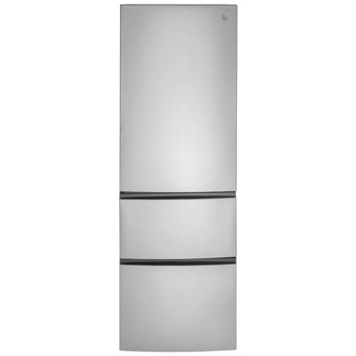 GE GLE12HSPSS Bottom Freezer Refrigerator, 24 inch Width, ENERGY STAR Certified, Counter Depth, 11.9 cu. ft. Capacity, Optional Ice Maker (Special Order), Stainless Steel colour
