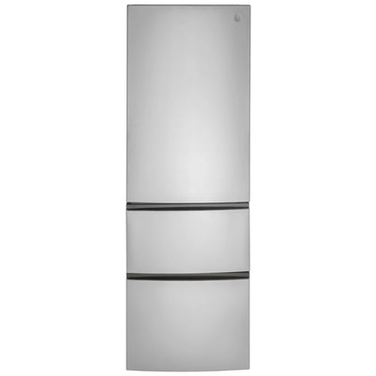 GE GLE12HSPSS Bottom Freezer Refrigerator, 24 inch Width, ENERGY STAR Certified, Counter Depth, 11.9 cu. ft. Capacity, Optional Ice Maker (Special Order), Stainless Steel colour