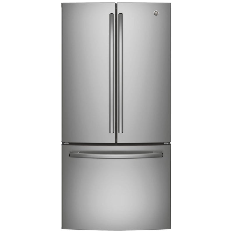 GE GNE25DYRKFS Bottom Freezer French Door Refrigerator, 33 inch Width, 24.8 cu. ft. Capacity, ENERGY STAR Certified, Stainless Steel colour