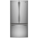 GE GNE25JYKFS French Door Refrigerator, 33 inch Width, 24.7 cu. ft. Capacity, Water Dispenser (Interior), Ice Dispenser (Freezer Located), ENERGY STAR Certified, Stainless Steel colour