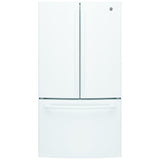 GE GNE27JGMWW French Door Refrigerator, 36 inch Width, 26.7 cu. ft. Capacity, Water Dispenser (Interior), Ice Dispenser (Freezer Located), ENERGY STAR Certified, White colour