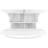 GE GNE27JGMWW French Door Refrigerator, 36 inch Width, 26.7 cu. ft. Capacity, Water Dispenser (Interior), Ice Dispenser (Freezer Located), ENERGY STAR Certified, White colour