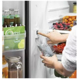 GE GNE27JGMWW French Door Refrigerator, 36 inch Width, 26.7 cu. ft. Capacity, Water Dispenser (Interior), Ice Dispenser (Freezer Located), ENERGY STAR Certified, White colour