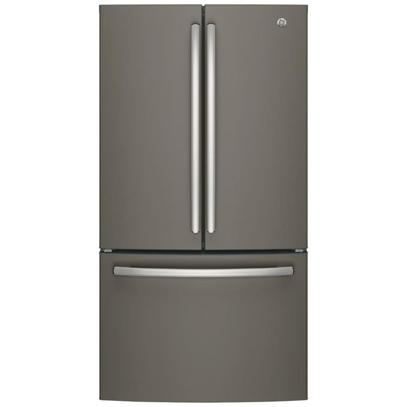 GE GNE27JMMES French Door Refrigerator, 36 inch Width, 26.7 cu. ft. Capacity, Water Dispenser (Interior), Ice Dispenser (Freezer Located), ENERGY STAR Certified, Slate colour