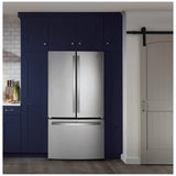 GE GNE27JYMFS French Door Refrigerator, 36 inch Width, 27 cu. ft. Capacity, Water Dispenser (Interior), Ice Dispenser (Freezer Located), ENERGY STAR Certified, Stainless Steel colour