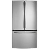 GE GNE27JYMFS French Door Refrigerator, 36 inch Width, 27 cu. ft. Capacity, Water Dispenser (Interior), Ice Dispenser (Freezer Located), ENERGY STAR Certified, Stainless Steel colour