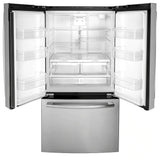 GE GNE27JYMFS French Door Refrigerator, 36 inch Width, 27 cu. ft. Capacity, Water Dispenser (Interior), Ice Dispenser (Freezer Located), ENERGY STAR Certified, Stainless Steel colour