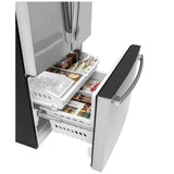 GE GNE27JYMFS French Door Refrigerator, 36 inch Width, 27 cu. ft. Capacity, Water Dispenser (Interior), Ice Dispenser (Freezer Located), ENERGY STAR Certified, Stainless Steel colour