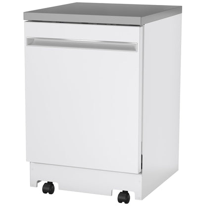 GE GPT225SGLWW Dishwasher, 24" Built-In Dishwasher, Stainless Steel Interior, 3 Wash Cycles, 12 Capacity