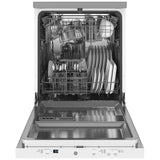 GE GPT225SGLWW Dishwasher, 24 inch Exterior Width, 54 dB Decibel Level, Fully Integrated, Stainless Interior, 3 Wash Cycles, 12 Capacity (Place Settings), Hard Food Disposal, 2 Loading Racks, White colour