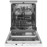 GE GPT225SGLWW Dishwasher, 24 inch Exterior Width, 54 dB Decibel Level, Fully Integrated, Stainless Interior, 3 Wash Cycles, 12 Capacity (Place Settings), Hard Food Disposal, 2 Loading Racks, White colour