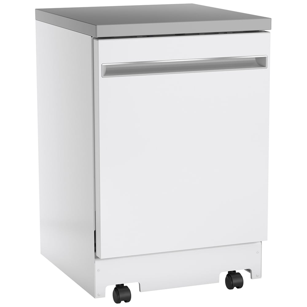 GE GPT225SGLWW Dishwasher, 24" Built-In Dishwasher, Stainless Steel Interior, 3 Wash Cycles, 12 Capacity