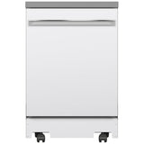 GE GPT225SGLWW Dishwasher, 24 inch Exterior Width, 54 dB Decibel Level, Fully Integrated, Stainless Interior, 3 Wash Cycles, 12 Capacity (Place Settings), Hard Food Disposal, 2 Loading Racks, White colour