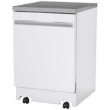 GE GPT225SGLWW Dishwasher, 24 inch Exterior Width, 54 dB Decibel Level, Fully Integrated, Stainless Interior, 3 Wash Cycles, 12 Capacity (Place Settings), Hard Food Disposal, 2 Loading Racks, White colour